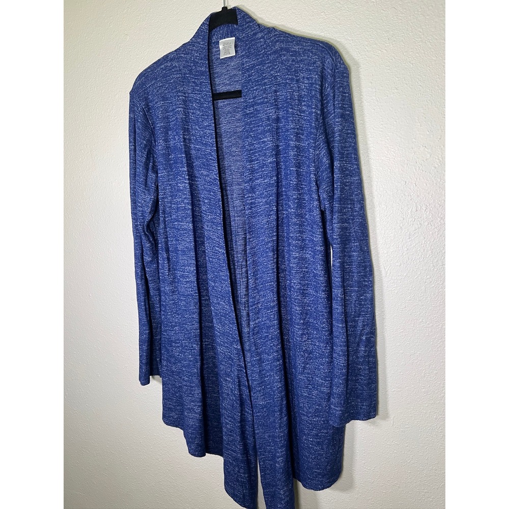 Hello Mello Carefree Threads Flyaway Cardigan Womens XL Blue Marl Travel Pouch - Picture 3 of 13